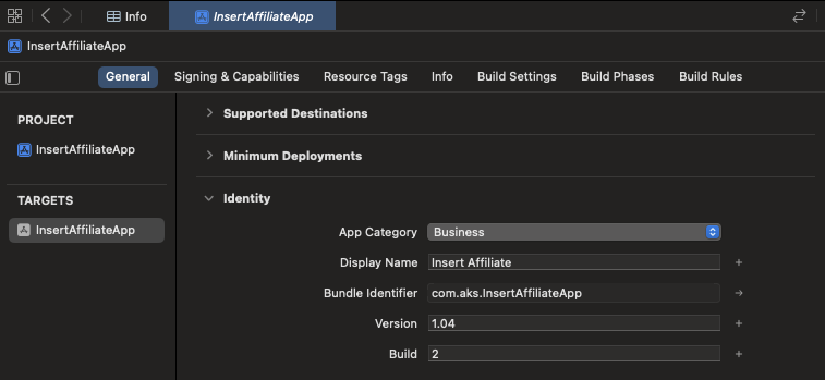 iOS Bundle identifier